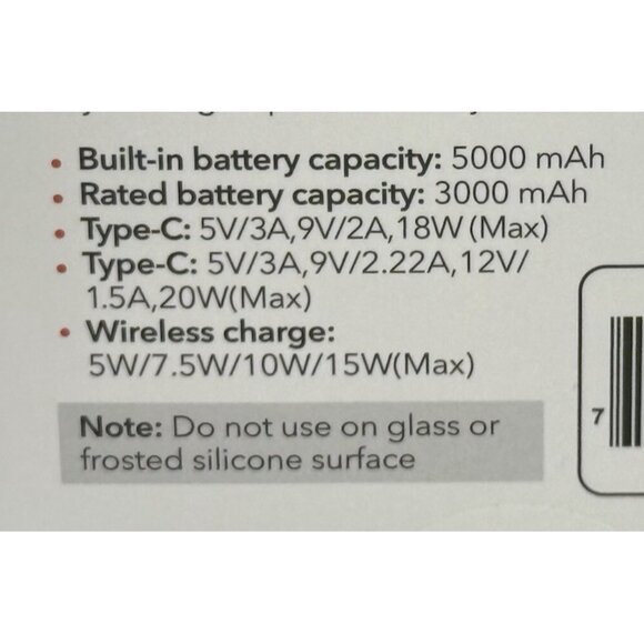 Wireless magnetic charger with card holder - 5000 MAH New Unused In Package - Picture 5 of 5